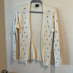 Torrid Ribbed Fitted Embroidered Cardigan Sweater Sz 2X